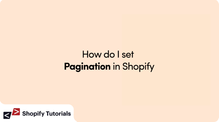 How do I set pagination in Shopify