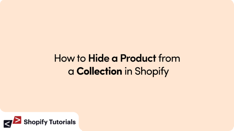 Product hide from collection page