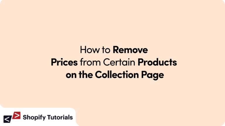 Remove product price on collection page